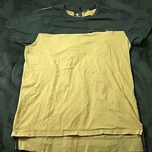 Akademiks Shirt Sleeve Shirt Beige/Black Men's Size Medium